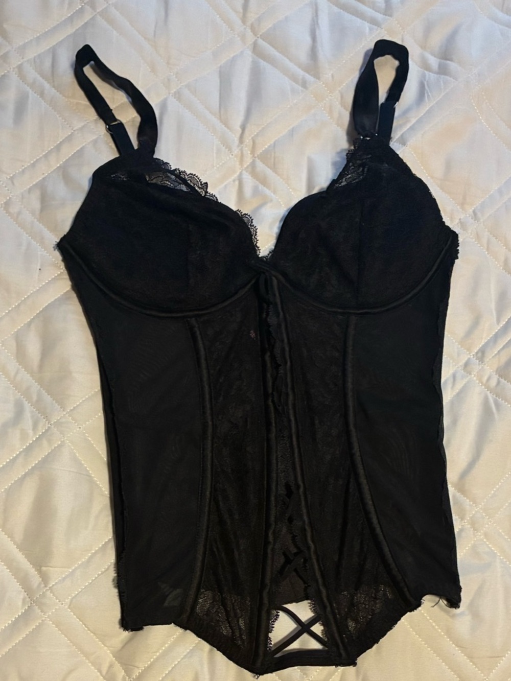 Victoria’s Secret Sexy Black Lace Corset Bustier 36C